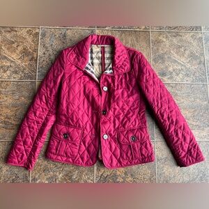 Burberry London Classic Quilted Jacket- Fuchsia/Pink, Women’s Size Small